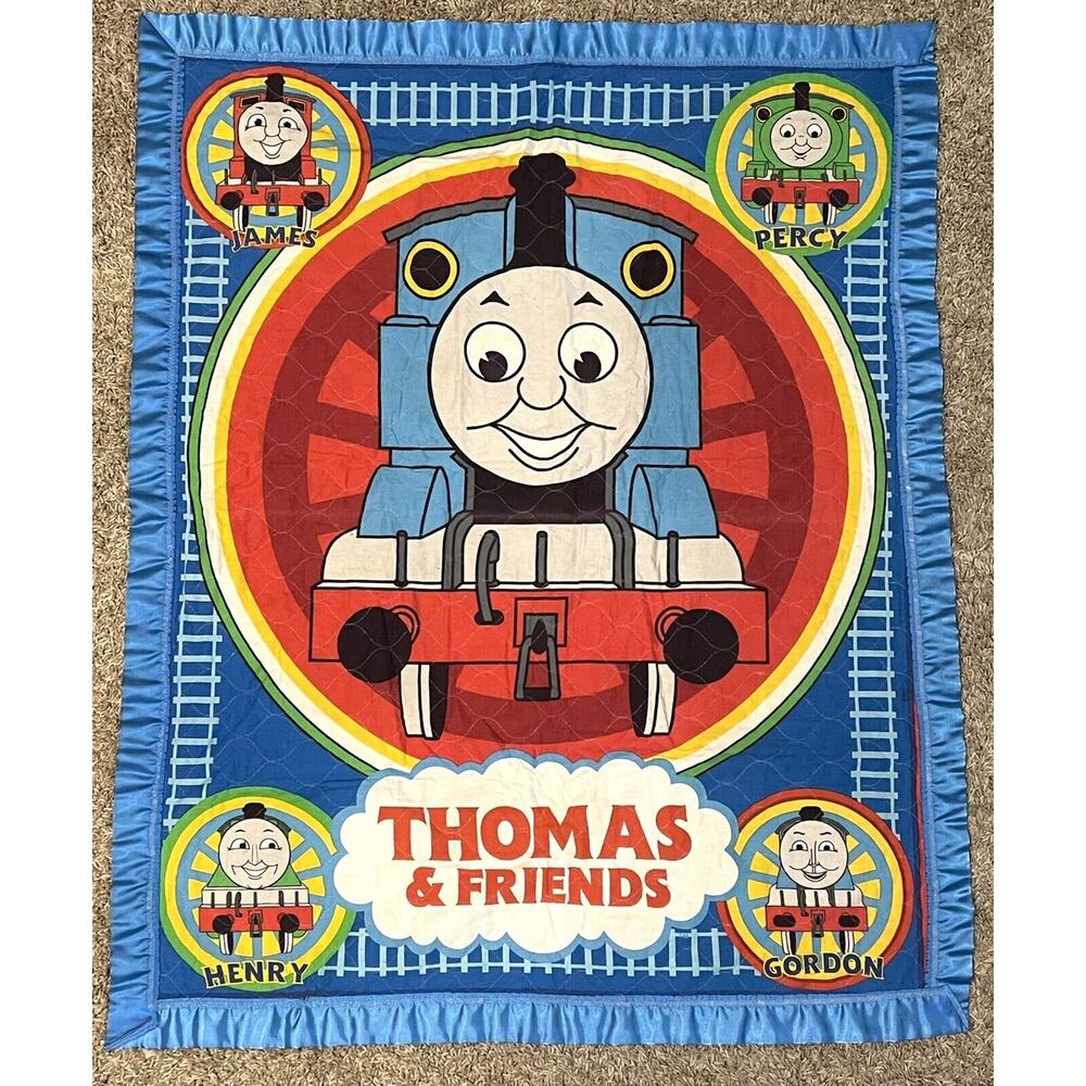 Vintage Thomas the Train Baby Blanket Quilt Comforter Lightweight 42.5” x 34"